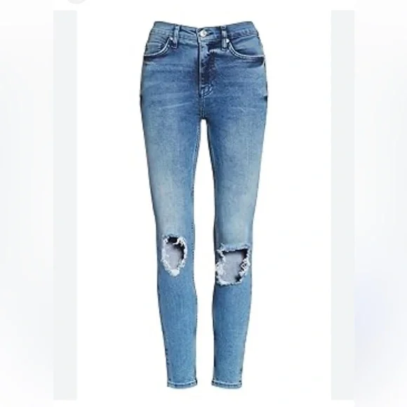 Free People Busted Denim Distressed Skinny Jean - Picture 1 of 6